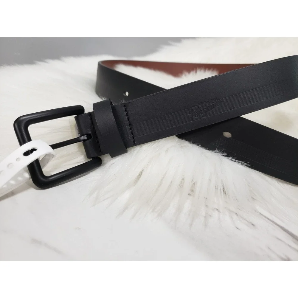 NEW SIZE 34 Penguin By Munsingwear Black Genuine Leather Men's Belt Smooth Dress
